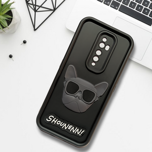 Black SHOUNENN BULLDOG Silicone case for Oppo Reno 2F - The Hatke