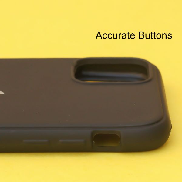 Black Silicone Case for Apple iphone 12 - The Hatke