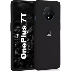 Black Silicone Case for Oneplus 7t - The Hatke