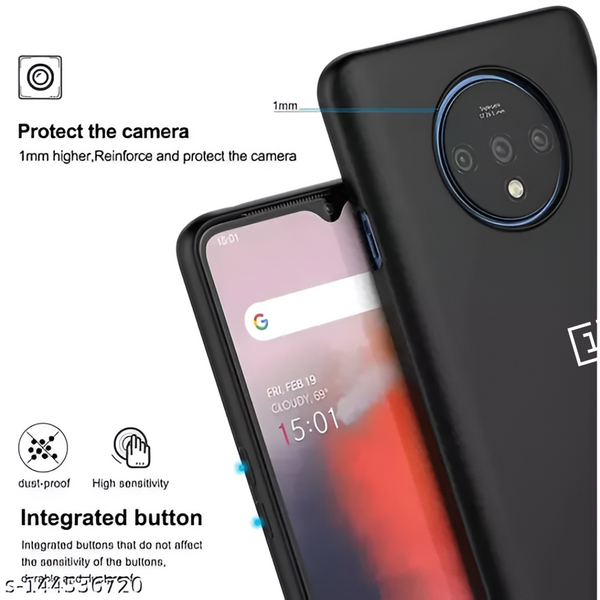 Black Silicone Case for Oneplus 7t - The Hatke