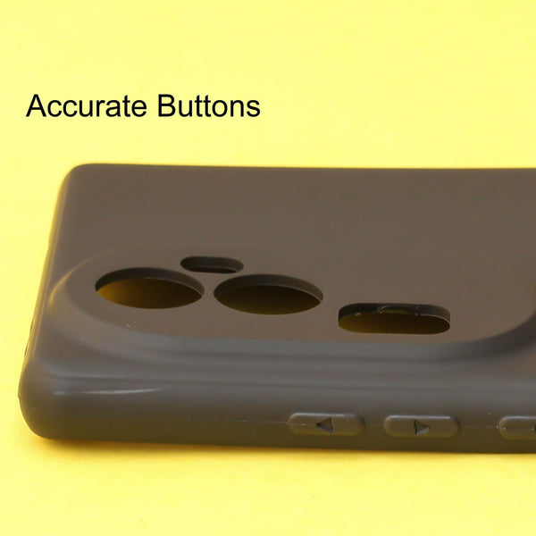 Black Silicone Case for Oppo Reno 10 Pro Plus 5g - The Hatke