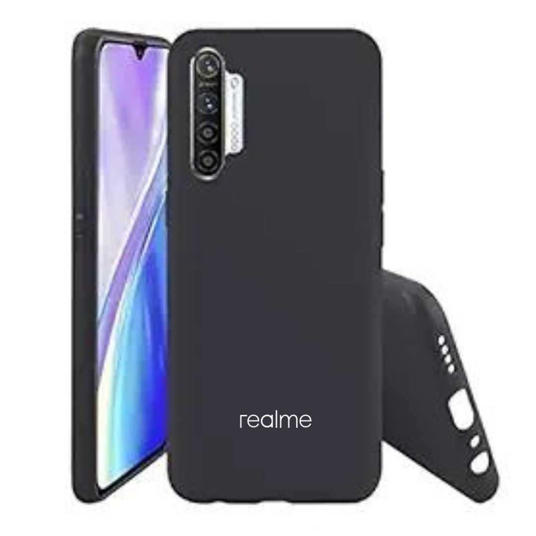 Black Silicone Case for Realme XT - The Hatke