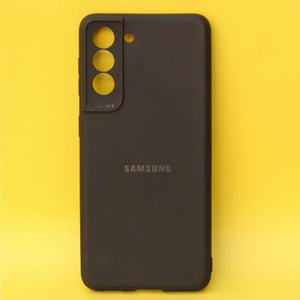 Black Silicone Case for Samsung S21 FE - The Hatke