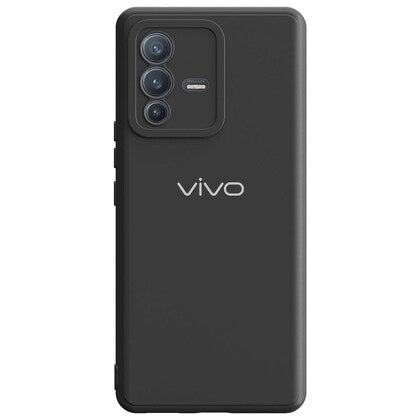 Black Silicone Case for Vivo V23 - The Hatke