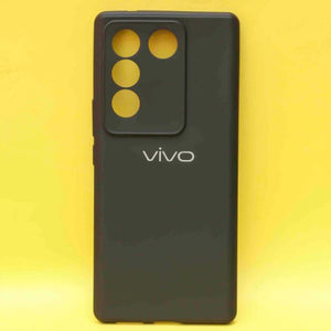 Black Silicone Case for Vivo V27 5G - The Hatke