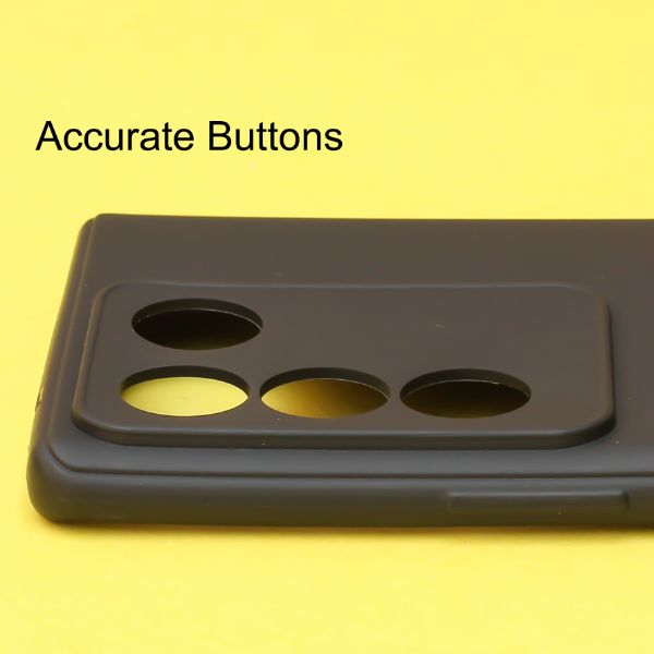 Black Silicone Case for Vivo V27 5G - The Hatke