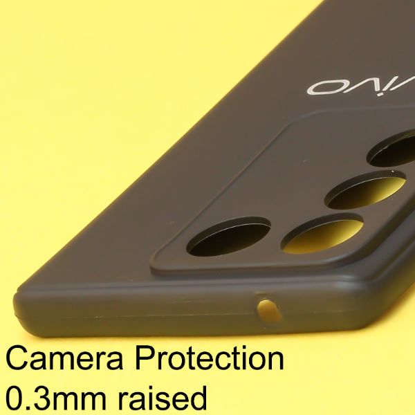 Black Silicone Case for Vivo V27 5G - The Hatke
