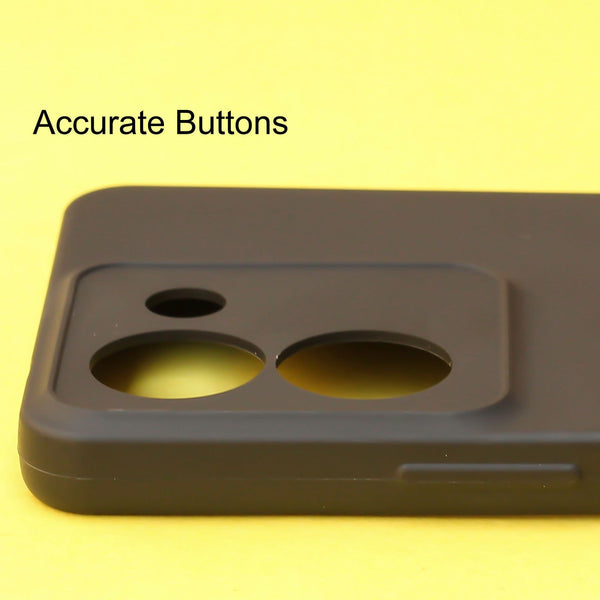 Black Silicone Case for Vivo Y36 - The Hatke