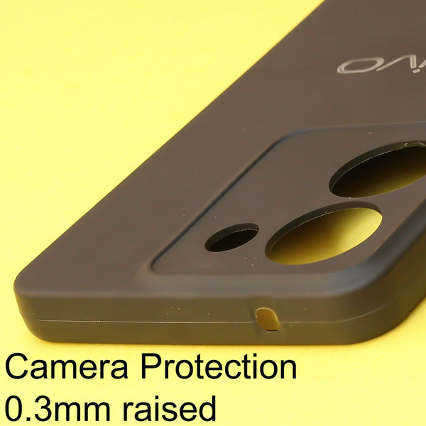 Black Silicone Case for Vivo Y36 - The Hatke