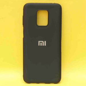 Black Silicone Case for Xiaomi Redmi Note 9 pro - The Hatke