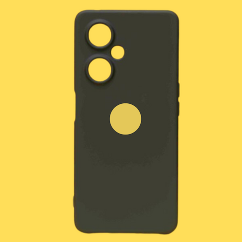 Black Silicone Logo Cut Silicone case for Oneplus Nord CE 3 - The Hatke