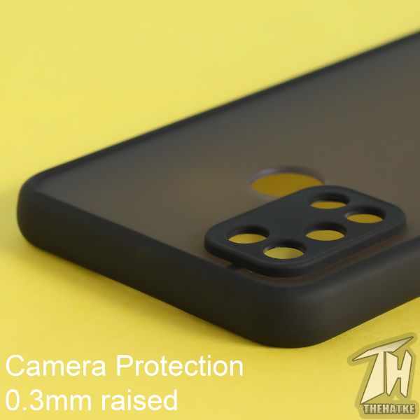 Black Smoke Camera Safe case for Realme C17 - The Hatke