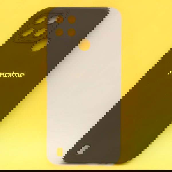 Black Spazy Silicone Case for Realme C25y - The Hatke
