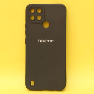 Black Spazy Silicone Case for Realme C25y - The Hatke