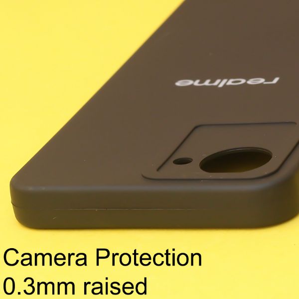 Black Spazy Silicone Case for Realme C30s - The Hatke