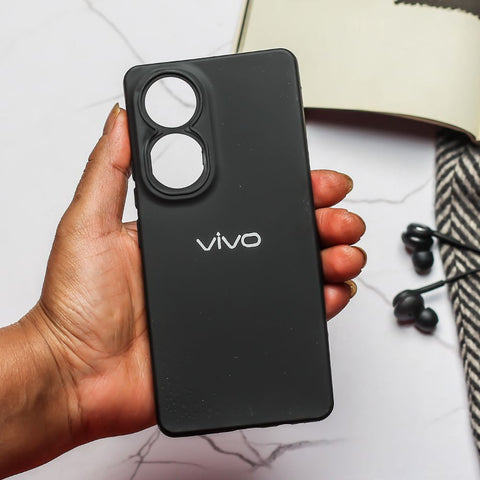 Black Spazy Silicone Case for Vivo Y100 - The Hatke