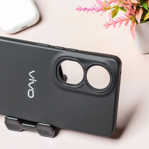 Black Spazy Silicone Case for Vivo Y100 - The Hatke