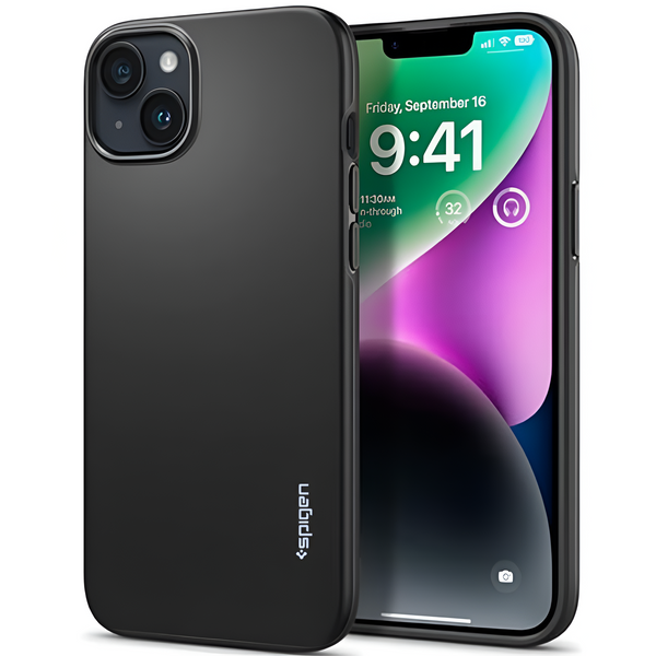 Black Thin Fit (TPU + Poly Carbonate) case for Apple Iphone 14 Plus - The Hatke