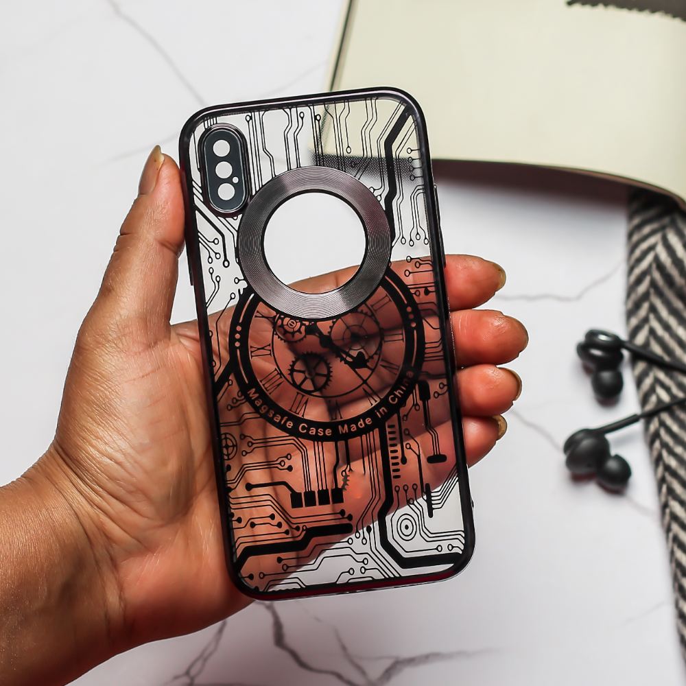 Black Watch Machine Logo Cut Transparent Case for Apple Iphone X/Xs - The Hatke