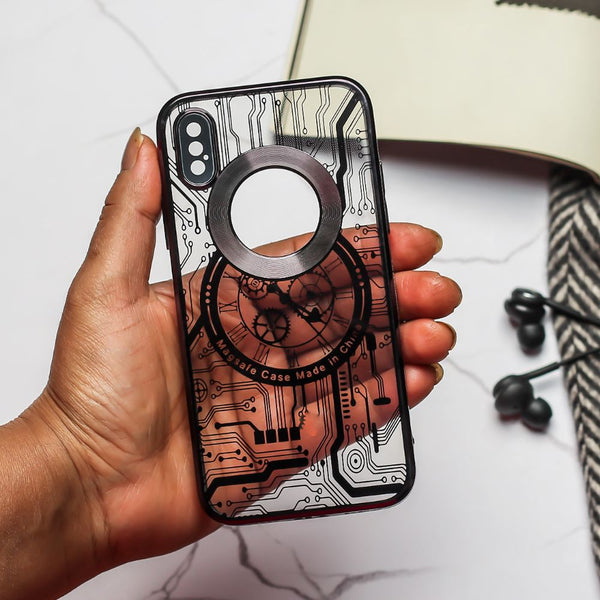 Black Watch Machine Logo Cut Transparent Case for Apple Iphone X/Xs - The Hatke