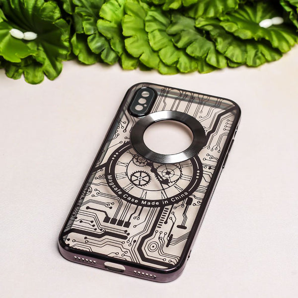 Black Watch Machine Logo Cut Transparent Case for Apple Iphone X/Xs - The Hatke