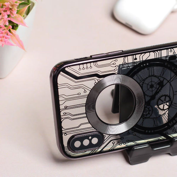 Black Watch Machine Logo Cut Transparent Case for Apple Iphone X/Xs - The Hatke