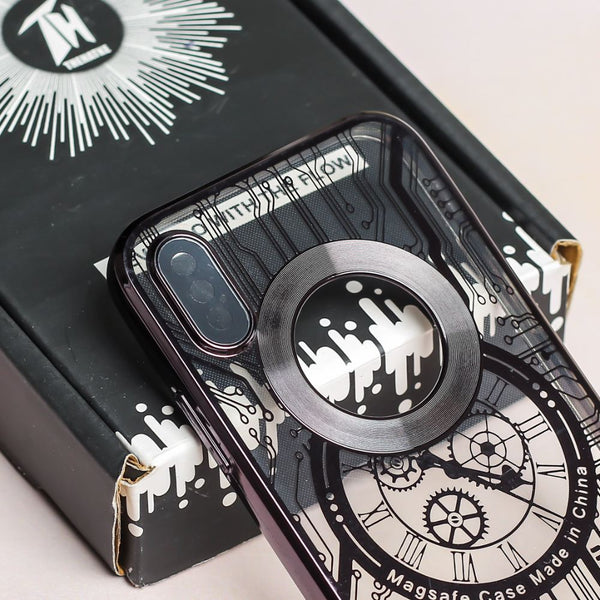 Black Watch Machine Logo Cut Transparent Case for Apple Iphone X/Xs - The Hatke