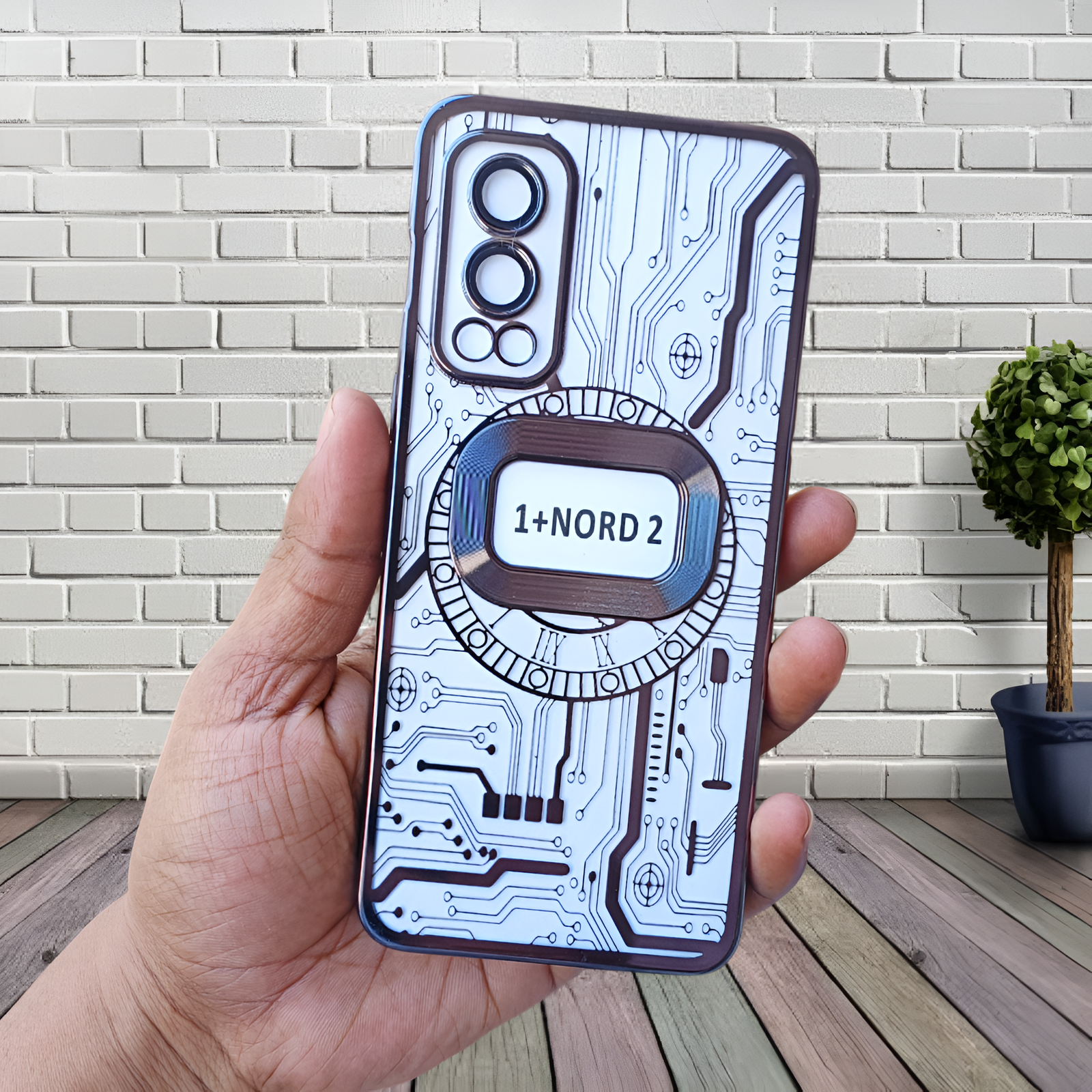 Black Watch Machine Logo Cut Transparent Case for Oneplus Nord 2 - The Hatke