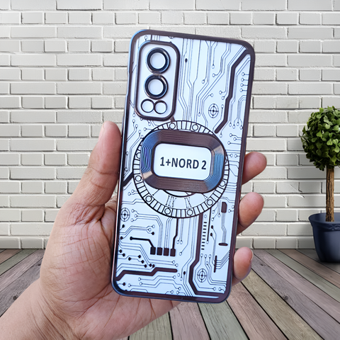 Black Watch Machine Logo Cut Transparent Case for Oneplus Nord 2 - The Hatke