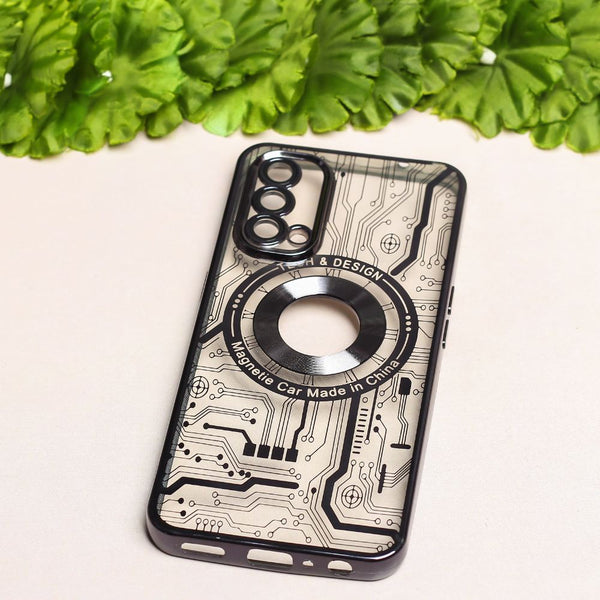 Black Watch Machine Logo Cut Transparent Case for Oneplus Nord CE - The Hatke