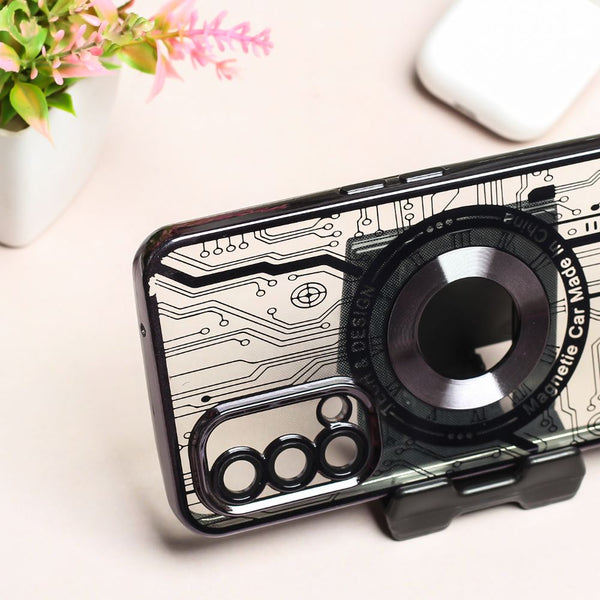 Black Watch Machine Logo Cut Transparent Case for Oneplus Nord CE - The Hatke