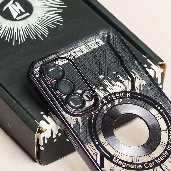 Black Watch Machine Logo Cut Transparent Case for Oneplus Nord CE - The Hatke