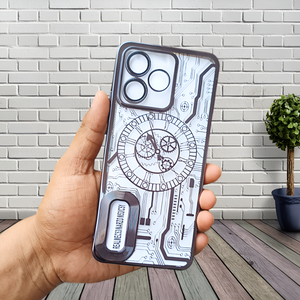 Black Watch  Machine Logo Cut Transparent Case for Realme C53 - The Hatke