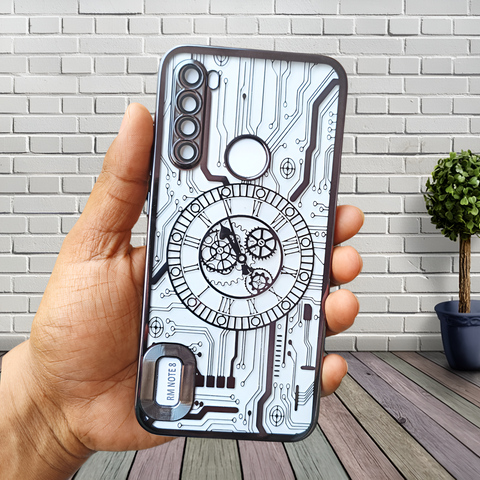 Black Watch Machine Logo Cut Transparent Case for Redmi Note 8 - The Hatke