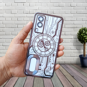 Black Watch  Machine Logo Cut Transparent Case for Vivo V21E 5G - The Hatke