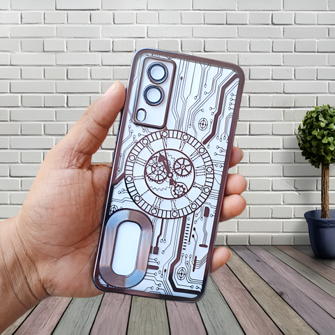 Black Watch  Machine Logo Cut Transparent Case for Vivo V21E 5G - The Hatke