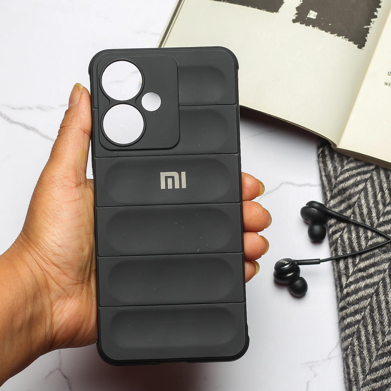 Black Wave Case for Redmi 13C 5g - The Hatke