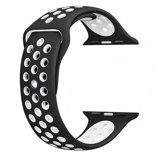 Black White Dotted Silicone Strap For Apple Iwatch (38mm/40mm) - The Hatke