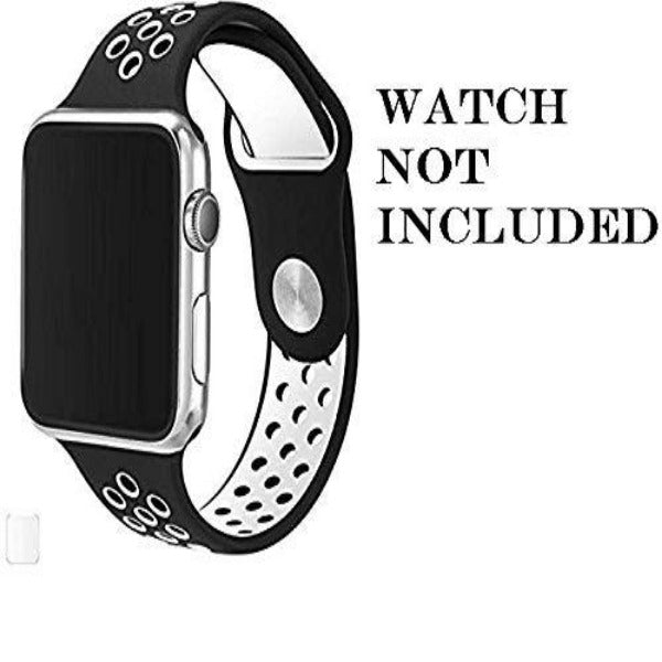 Black White Dotted Silicone Strap For Apple Iwatch (38mm/40mm) - The Hatke