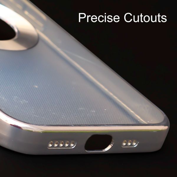 Blue 6D Chrome Logo Cut Transparent Case for Apple iphone 14 - The Hatke