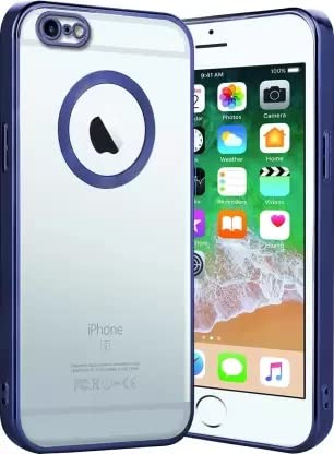 Blue 6D Chrome Logo Cut Transparent Case for Apple iphone 6/6s - The Hatke