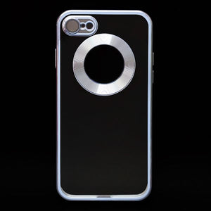 Blue 6D Chrome Logo Cut Transparent Case for Apple iphone 7 - The Hatke