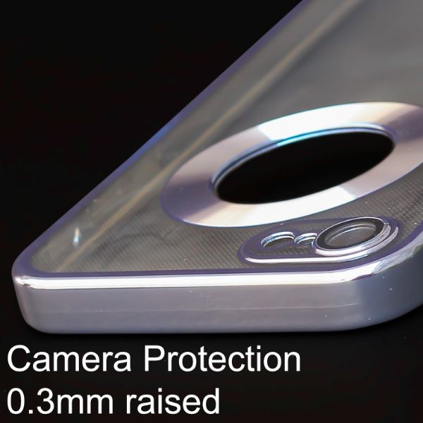 Blue 6D Chrome Logo Cut Transparent Case for Apple iphone 7 - The Hatke