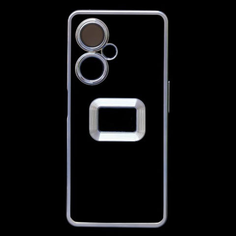 Blue 6D Chrome Logo Cut Transparent Case for Oneplus Nord CE 3 Lite - The Hatke