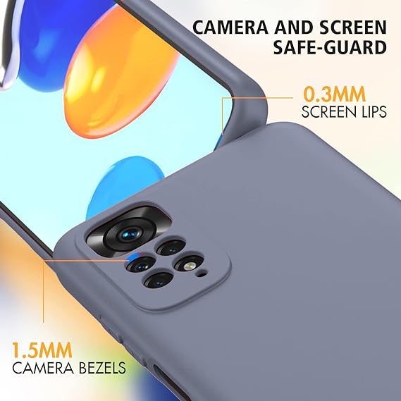 Blue Camera Original Silicone Case for Redmi Note 11 - The Hatke