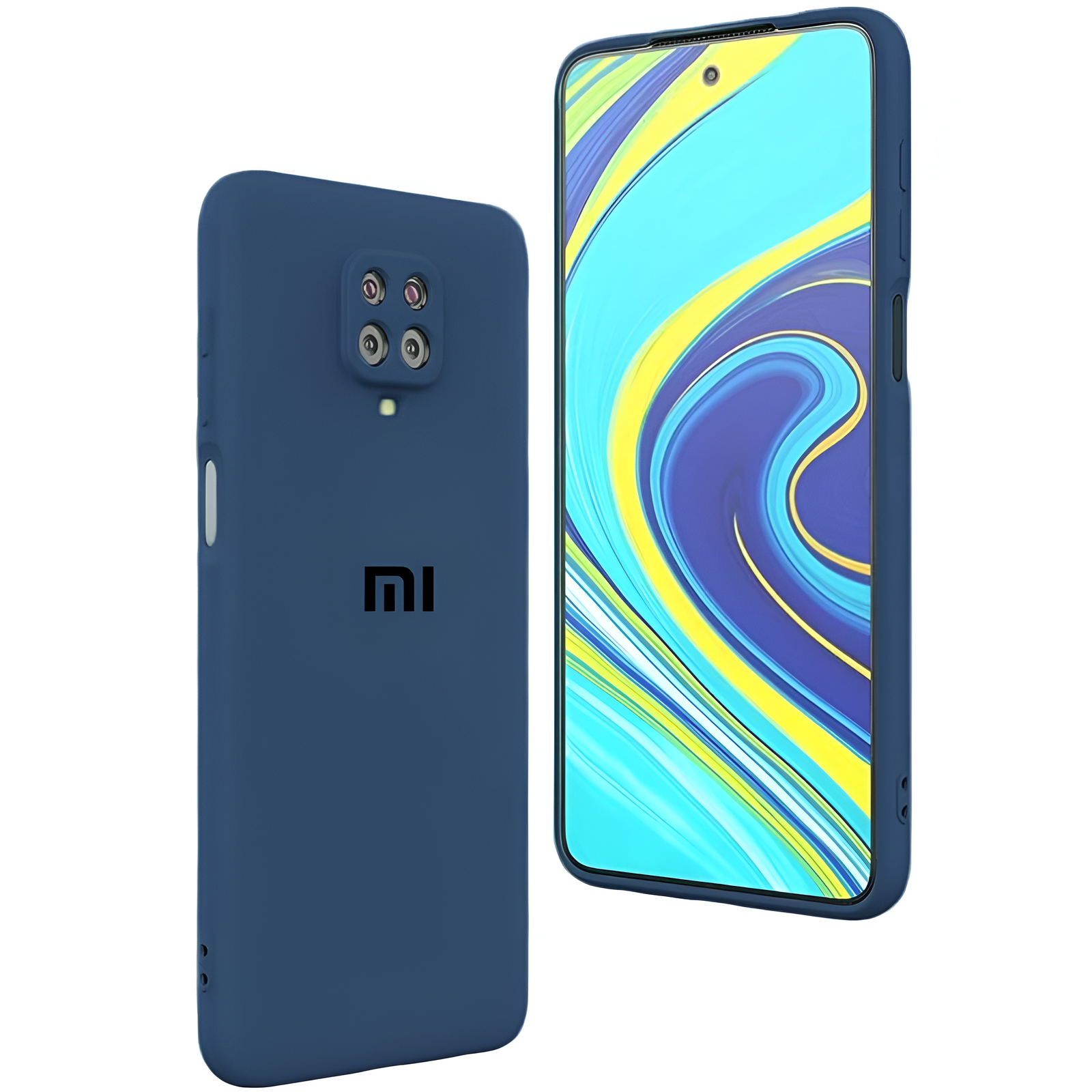 Blue Camera Original Silicone Case for Redmi Note 9 Pro - The Hatke