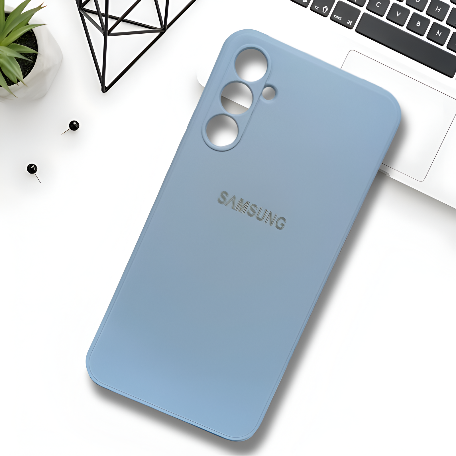 Blue Candy Silicone Case for Samsung A34 - The Hatke