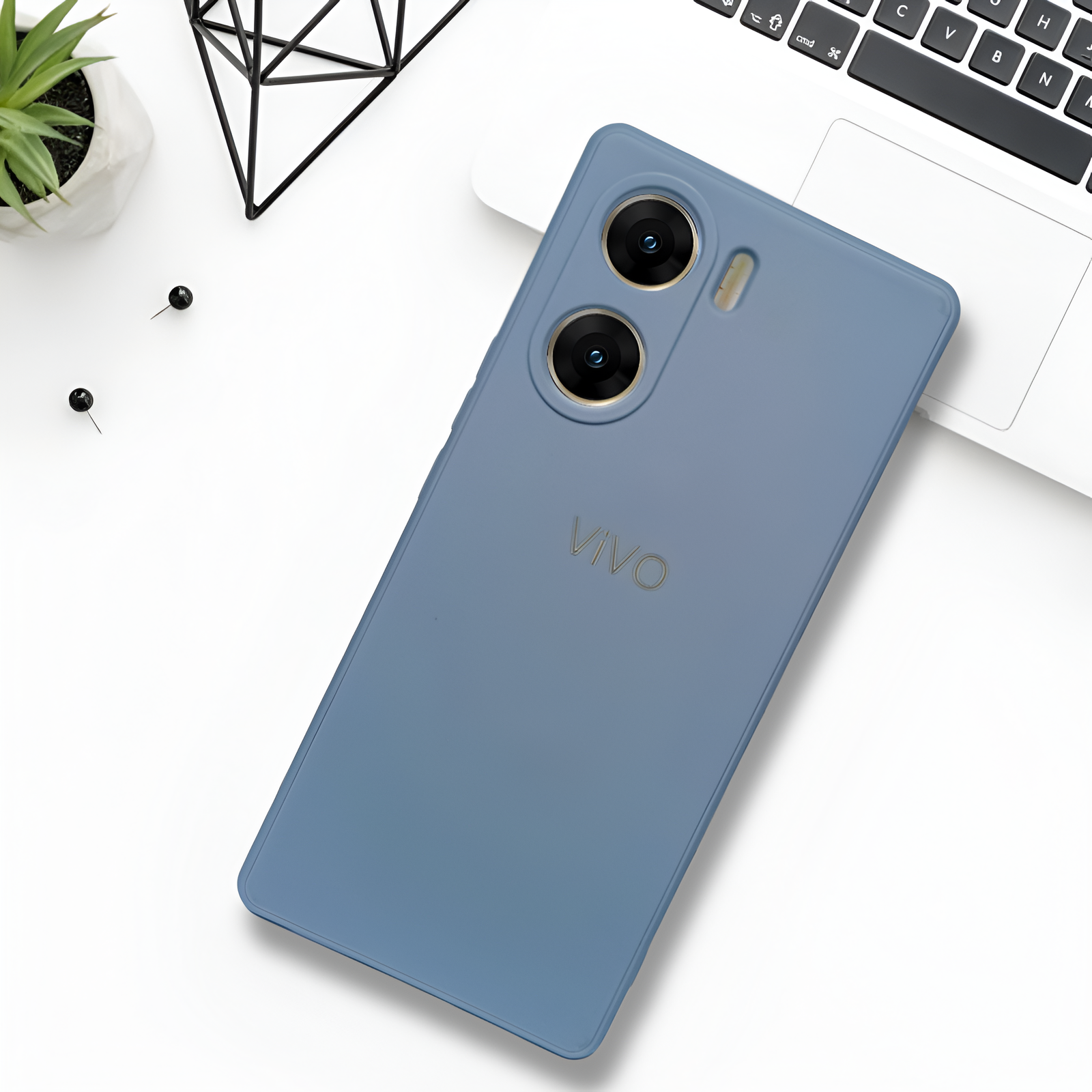 Blue Candy silicone Case for Vivo T2X - The Hatke