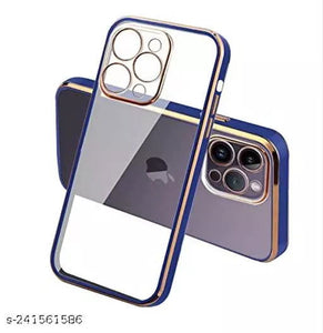 Blue Electroplated Transparent Case for Apple iphone 12 Pro Max - The Hatke