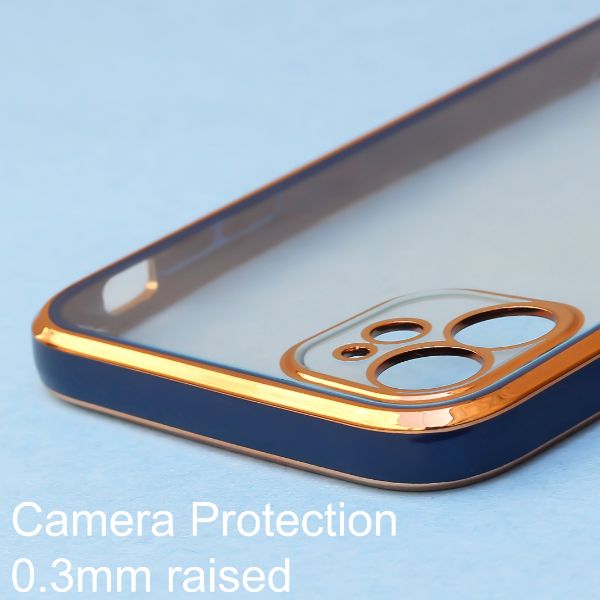 Blue Electroplated Transparent Case for Apple iphone 12 Pro Max - The Hatke